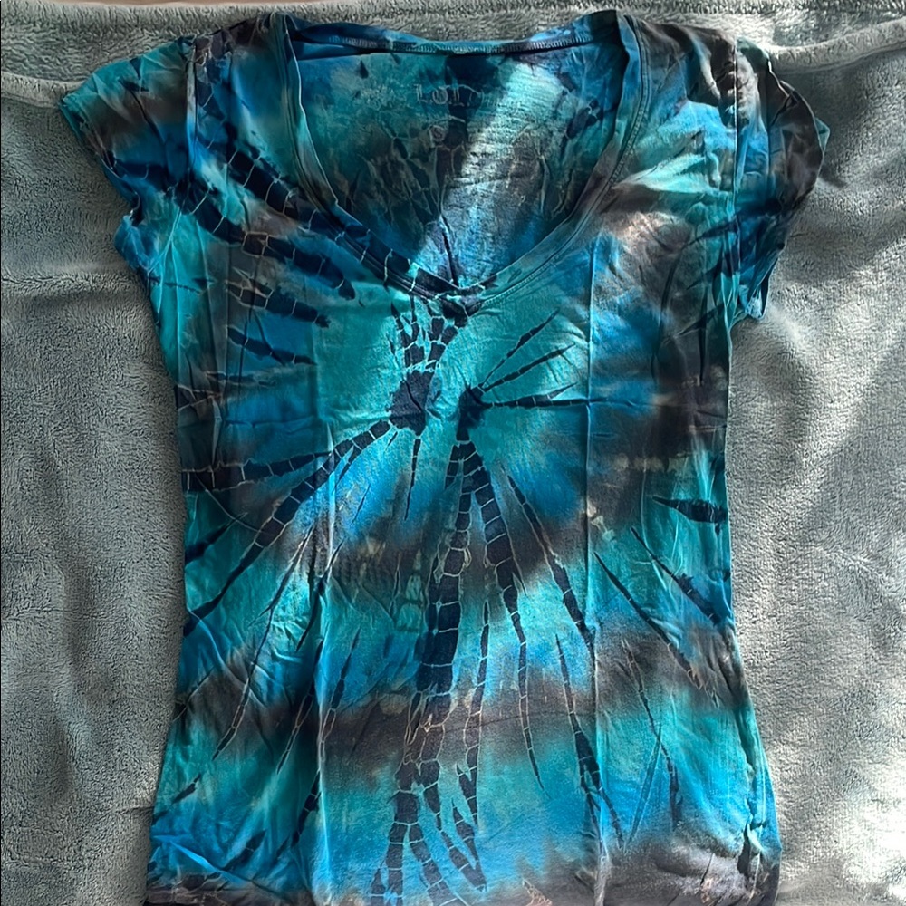 L.O.L. Vintage Blue and Black Tie-Dye Blouse